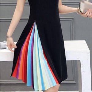 Black dress with rainbow slit